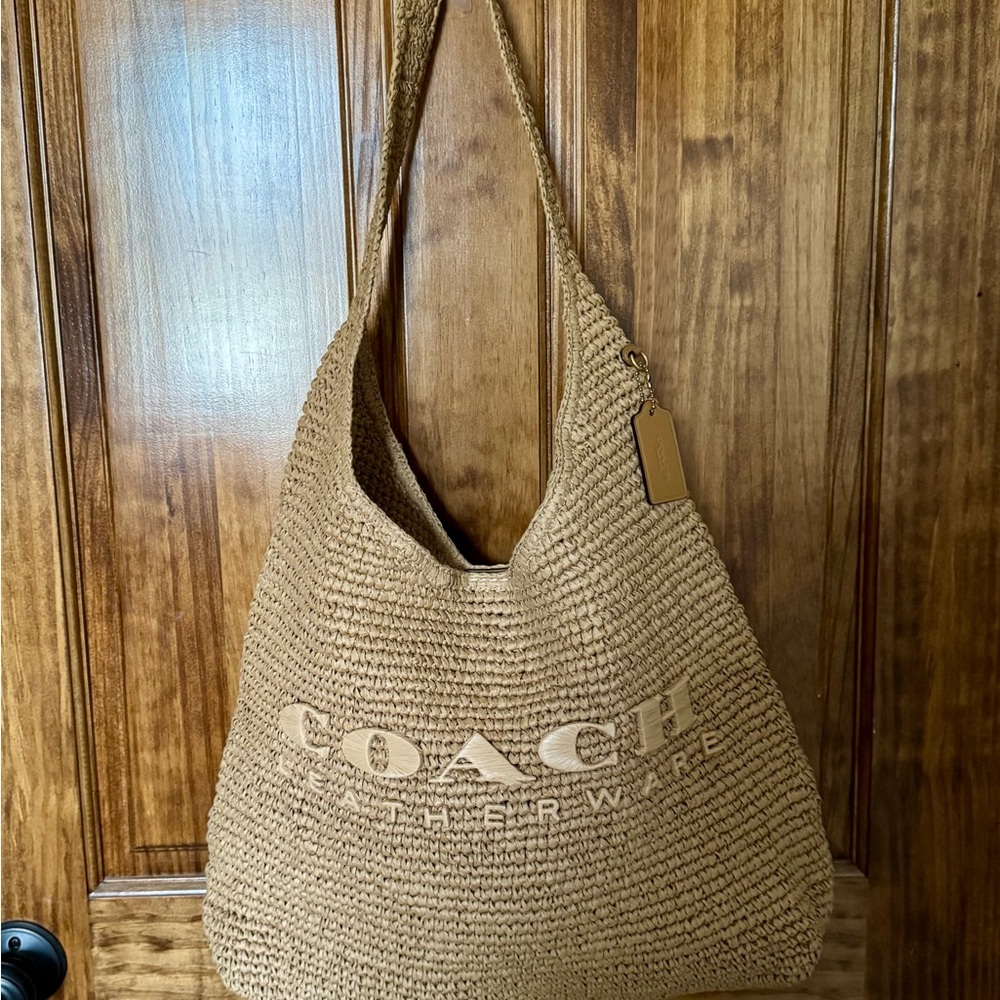 Coach Brown Woven Hobo Bag
